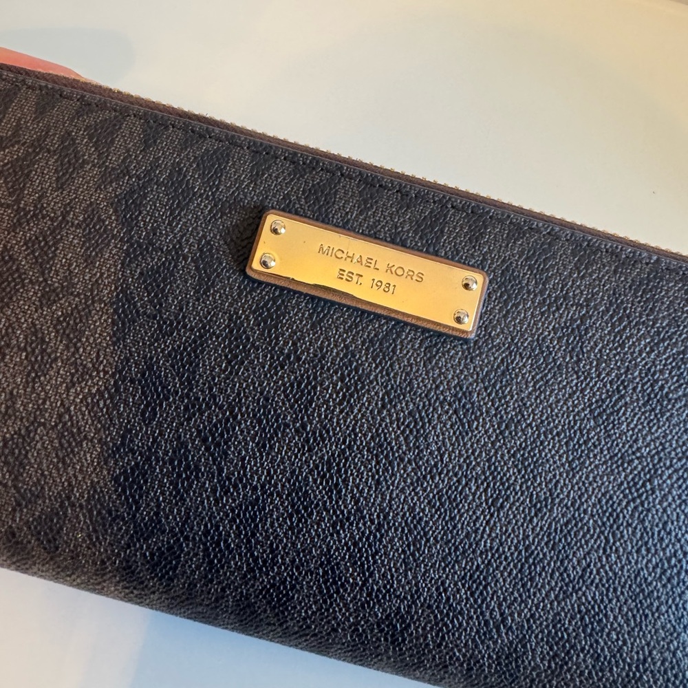 Michael Kors Black and Gold Long Wallet